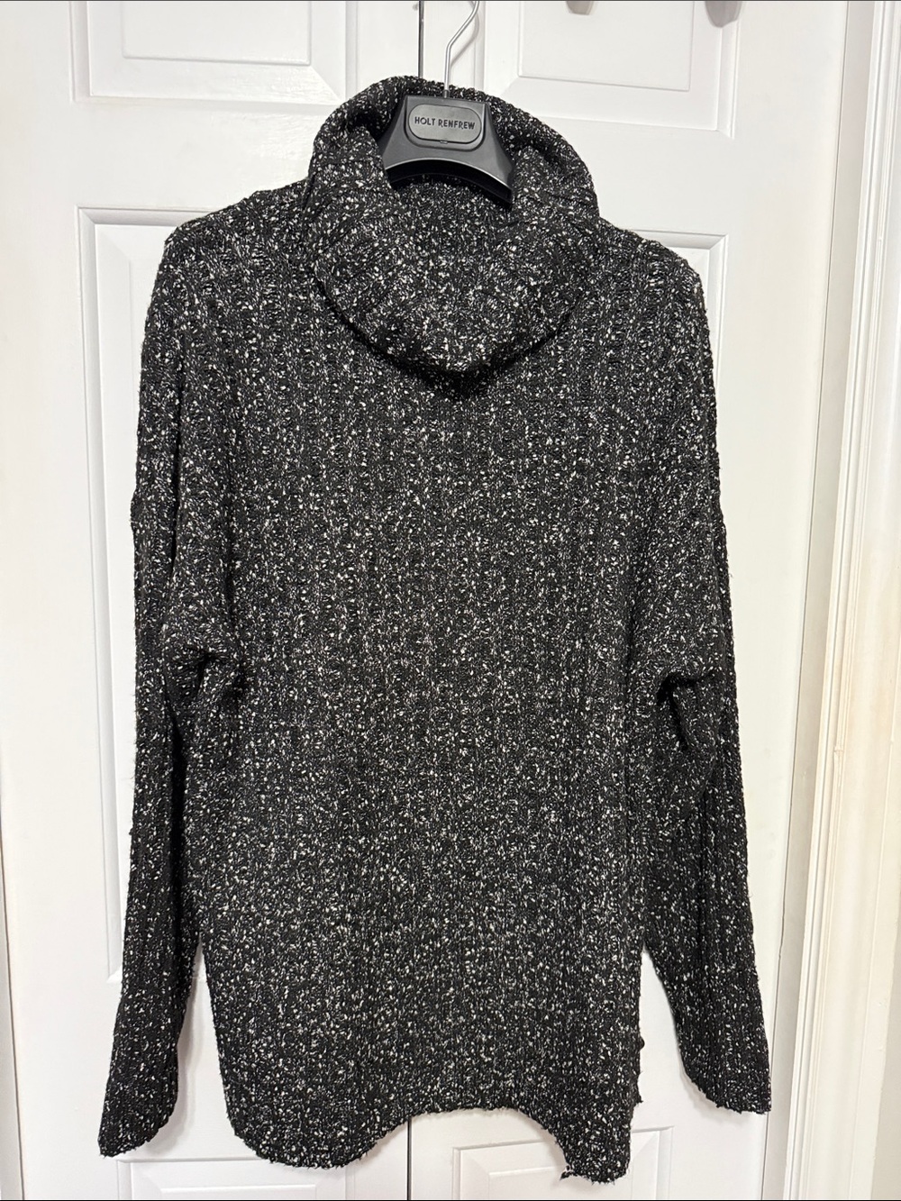 Tribal Women's Black Metallic Turtleneck Sweater